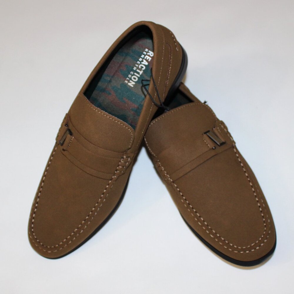 KENNETH COLE REACTION DK TAUPE BELT LOAFERS